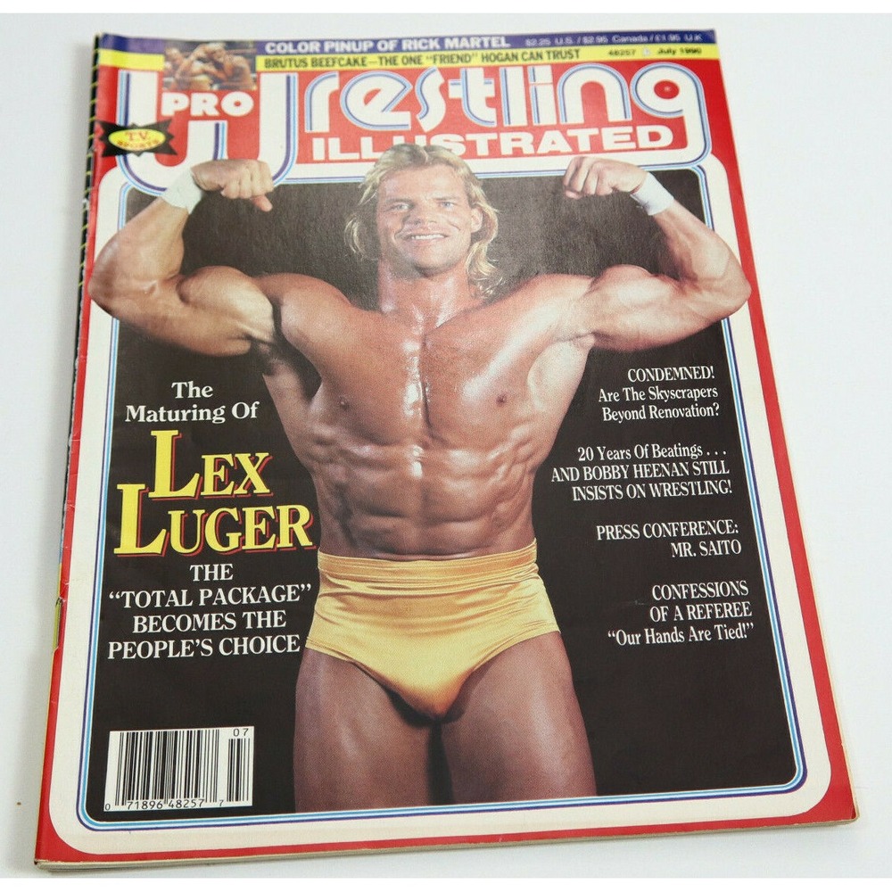 PRO WRESTLING ILLUSTRATED / JULY 90 - LEX LUGER / INCLUDES RICK MARTEL PIN UP